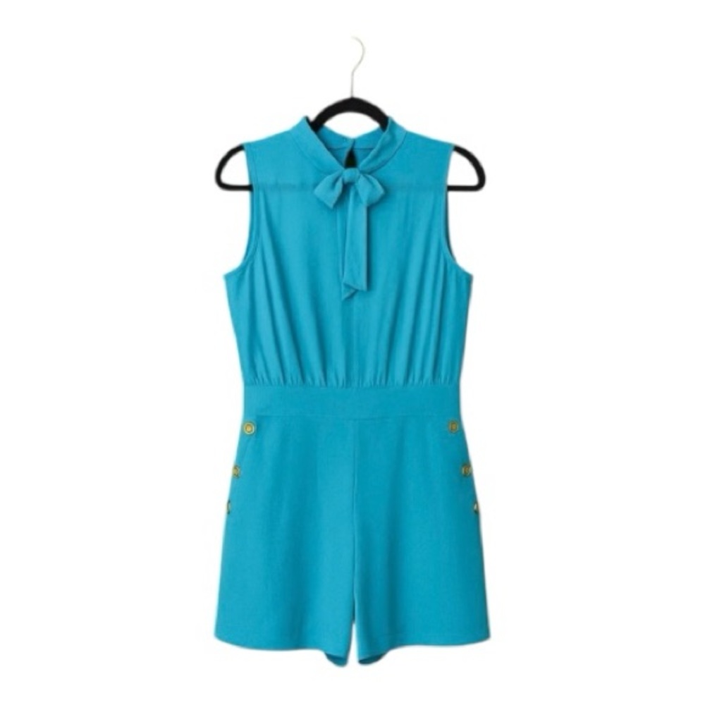 New York & Company Blue Women's Shorts Romper